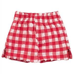 NEW MONTCE boy's gingham mini swim trunk in red